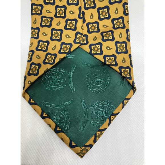 Tommy Hilfiger Tie Yellow Geometric Pattern Two Tone Design - Picture 3 of 7